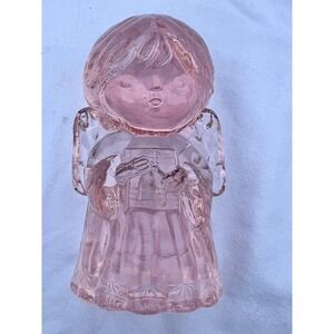 Vintage Mosser Pink Glass Choir Angel Figurine